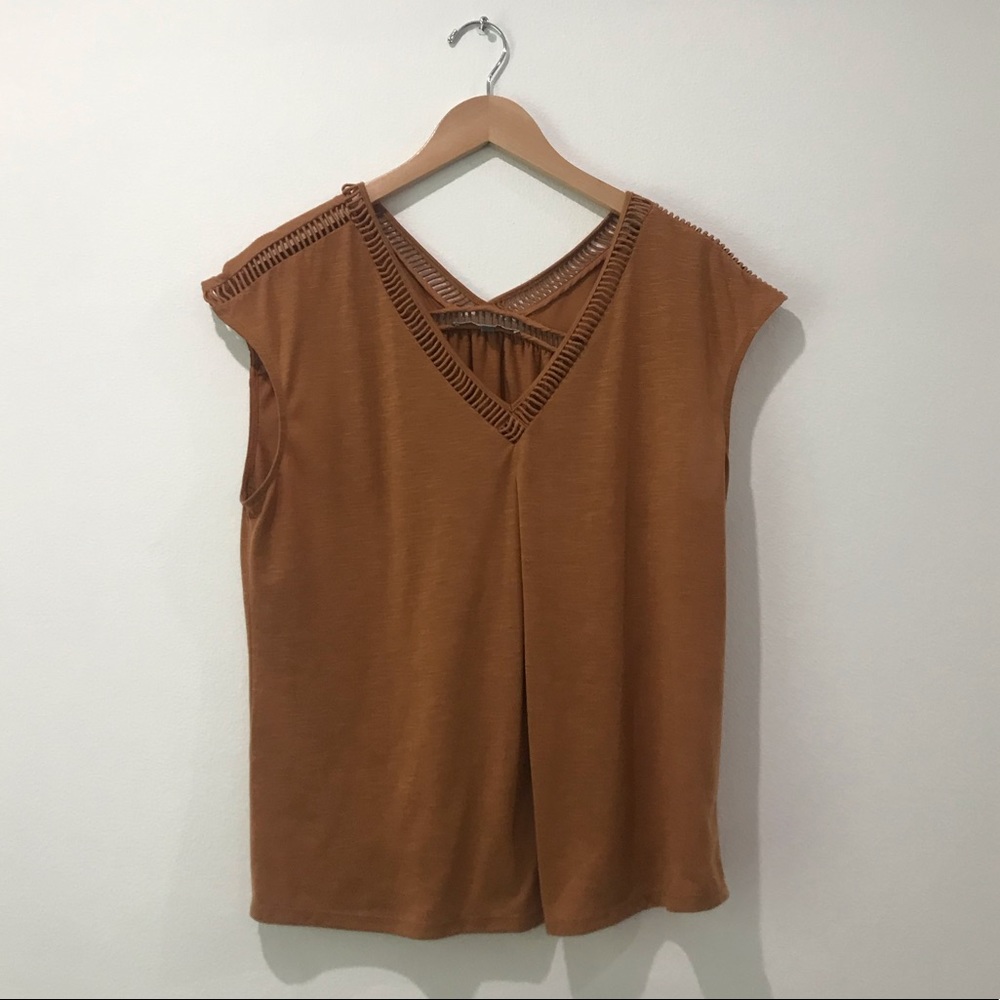 Daniel Rain short sleeve top shirt orange rust